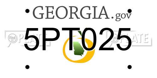 5PT025 Georgia License Plate