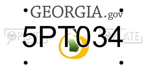 5PT034 Georgia License Plate