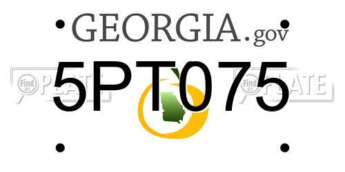 5PT075 Georgia License Plate