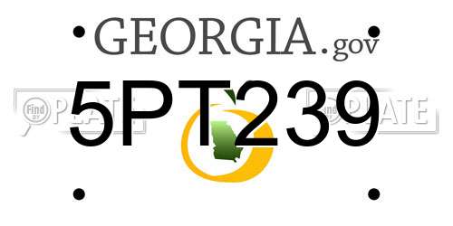 5PT239 Georgia License Plate