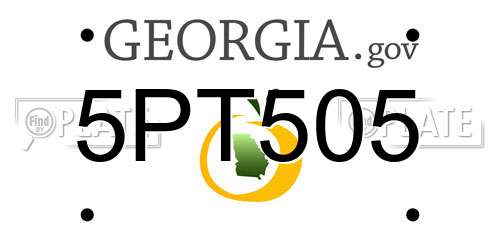 5PT505 Georgia License Plate