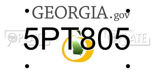 5PT805 Georgia License Plate