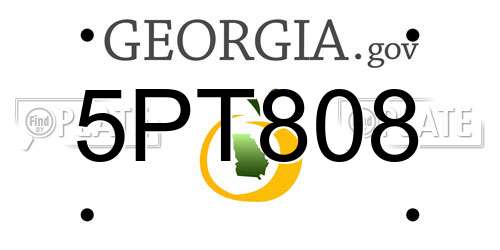 5PT808 Georgia License Plate