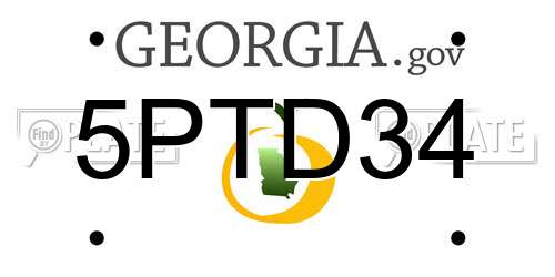 5PTD34 Georgia License Plate