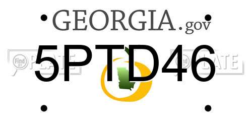 5PTD46 Georgia License Plate
