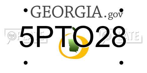 5PTO28 Georgia License Plate