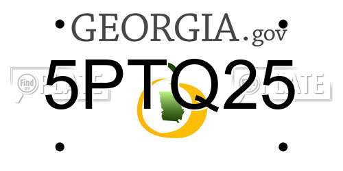 5PTQ25 Georgia License Plate