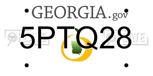 5PTQ28 Georgia License Plate
