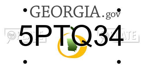 5PTQ34 Georgia License Plate