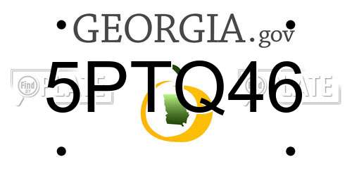 5PTQ46 Georgia License Plate