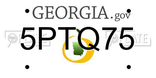 5PTQ75 Georgia License Plate