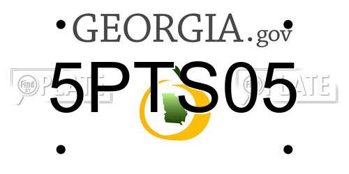 5PTS05 Georgia License Plate