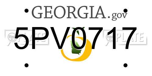 5PV0717 Georgia License Plate