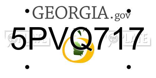 5PVQ717 Georgia License Plate