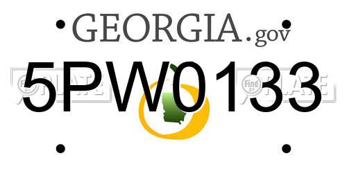 5PW0133 Georgia License Plate