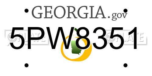 5PW8351 Georgia License Plate