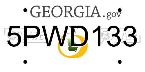 5PWD133 Georgia License Plate