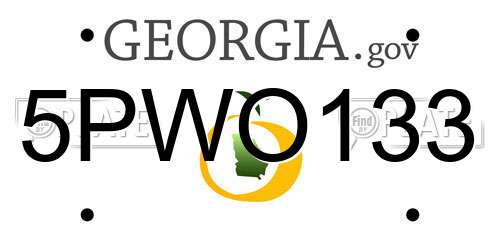 5PWO133 Georgia License Plate