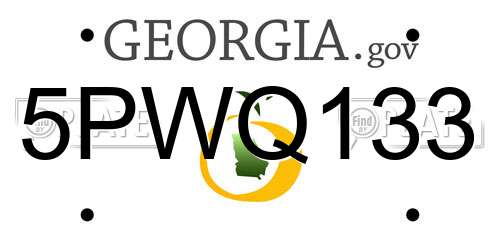 5PWQ133 Georgia License Plate