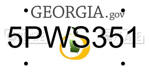 5PWS351 Georgia License Plate