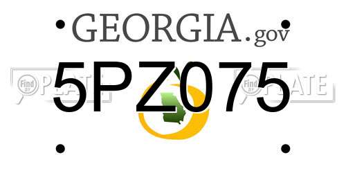 5PZ075 Georgia License Plate