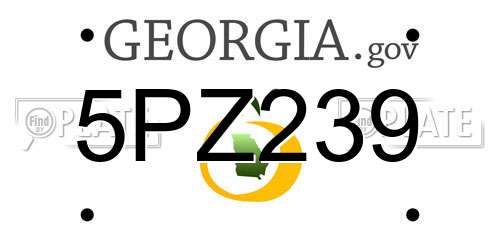5PZ239 Georgia License Plate