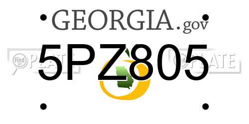 5PZ805 Georgia License Plate