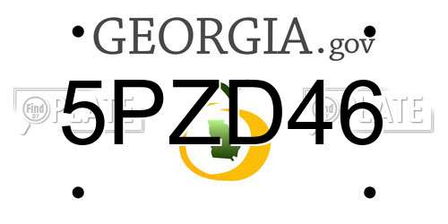 5PZD46 Georgia License Plate