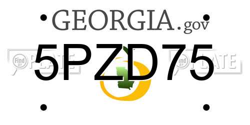 5PZD75 Georgia License Plate