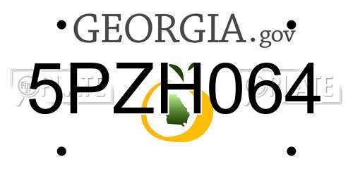 5PZH064 Georgia License Plate