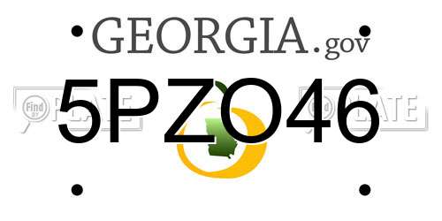 5PZO46 Georgia License Plate