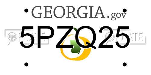 5PZQ25 Georgia License Plate