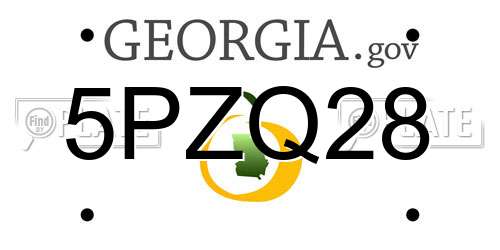 5PZQ28 Georgia License Plate