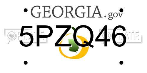 5PZQ46 Georgia License Plate