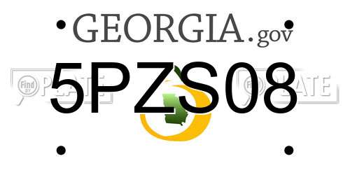 5PZS08 Georgia License Plate
