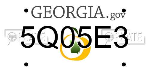 5Q05E3 Georgia License Plate