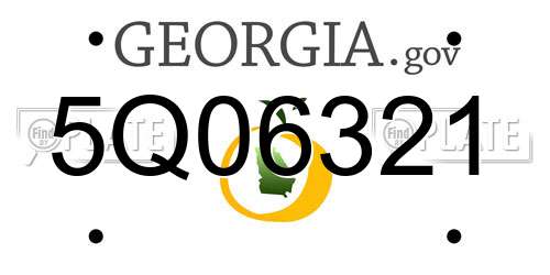 5Q06321 Georgia License Plate