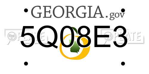5Q08E3 Georgia License Plate