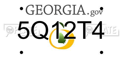 5Q12T4 Georgia License Plate