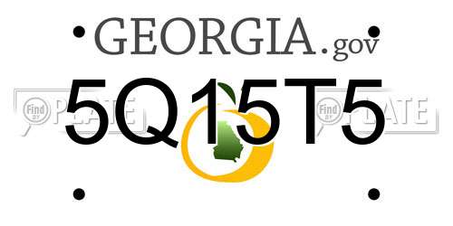 5Q15T5 Georgia License Plate