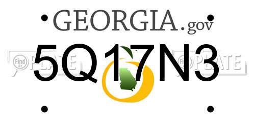 5Q17N3 Georgia License Plate