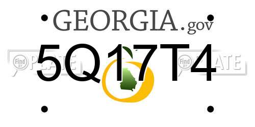 5Q17T4 Georgia License Plate