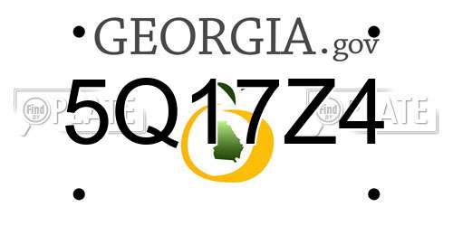 5Q17Z4 Georgia License Plate