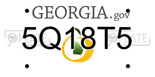 5Q18T5 Georgia License Plate