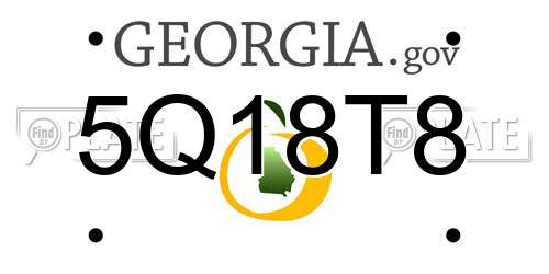 5Q18T8 Georgia License Plate