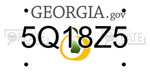 5Q18Z5 Georgia License Plate