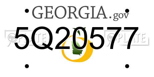 5Q20577 Georgia License Plate