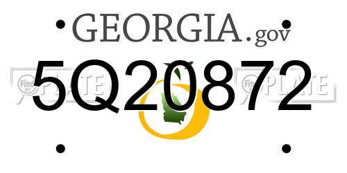 5Q20872 Georgia License Plate