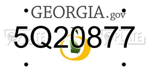 5Q20877 Georgia License Plate