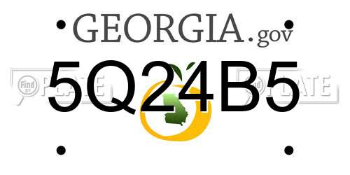 5Q24B5 Georgia License Plate